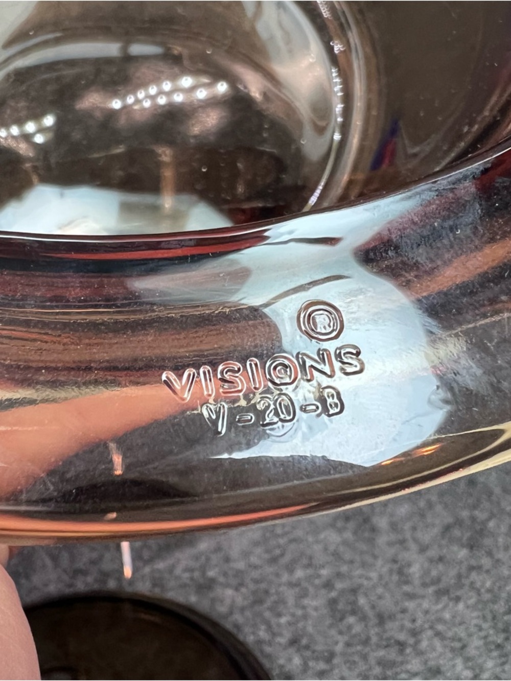 Visions Amber Double Boiler Pot W/Pyrex Lid Cookware V 1.5 B, V20B & P83C France - Picture 4 of 11